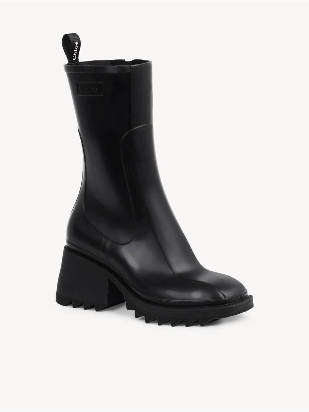 Chloe Black Chunky Zip Ankle Booties